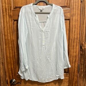 Light Blue Gauge Relaxed Tunic with Sleeves
